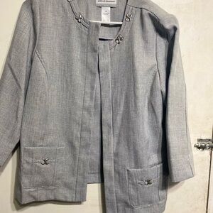 Alfred Dunner Light Gray Women's Blazer